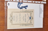 Lot 421 - A signed menu card for The Grand Order of...