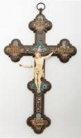 Lot 477 - An Italian Grand Tour micro mosaic crucifix,...