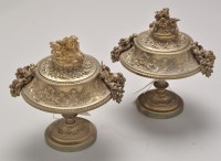 Lot 480 - A pair of early 20th Century brass garnitures,...