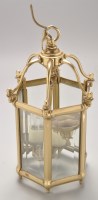 Lot 497 - A 20th Century brass hanging lantern, of...