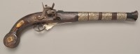 Lot 512 - A Turkish flintlock pistol, the barrel with...