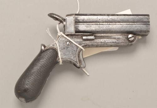 Lot 513 - A Sharps four barrel breech loading 7mm pistol,...