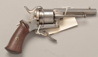 Lot 525 - A 19th Century .303 cal. pin fire revolver,...