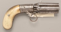 Lot 528 - A Belgian 80 bore four barrel pepper box...