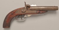 Lot 533 - A 19th Century double barrel percussion pistol,...