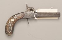 Lot 535 - A 19th Century percussion pistol, the fluted...