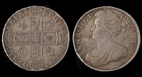 Lot 606 - Anne Crown 1707, reverse roses and plumes,...