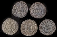 Lot 652 - Five Henry VII half groats, all crowned bust...