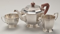 Lot 677 - A George V three-piece silver tea service, by...