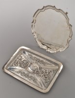 Lot 681 - A George VI silver waiter, by James Dixon &...