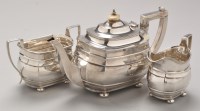 Lot 685 - A George V three-piece silver tea service, by...