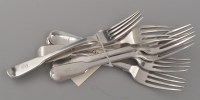 Lot 701 - Six George IV dessert forks, by I.D., London...