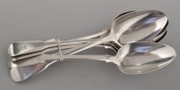 Lot 703 - Four George III silver tablespoons, by Richard...