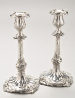 Lot 714 - A pair of Victorian silver candlesticks, by...