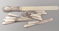 Lot 732 - An Edwardian silver handled and ivory page...