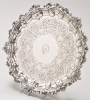 Lot 752 - A George IV silver waiter, possibly by William...