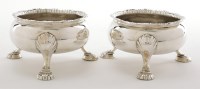 Lot 757 - A pair of George II silver table salts, by...