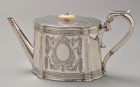 Lot 759 - A Victorian silver teapot, by Walker & Hall...