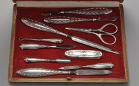 Lot 762 - A late 19th Century manicure set, the filled...