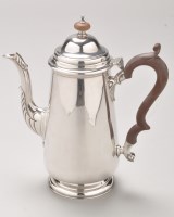 Lot 768 - A George V silver coffee pot, by S.W. Smith &...