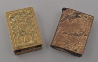 Lot 784 - An embossed brass vesta case, with the 'SS...