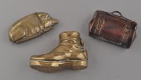 Lot 796 - A late 19th Century novelty brass boot pattern...