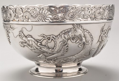 Lot 814 - A Chinese silver bowl, by Wang Hing & Co, Honk...