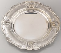 Lot 817 - An Italian 800 standard silver tray, circular,...