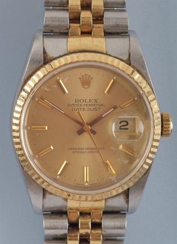 Lot 828 - Rolex Oyster Perpetual Datejust: a gentleman's...