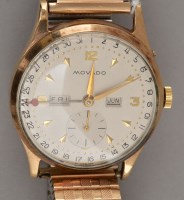 Lot 830 - Movado: a gentleman's 9ct. gold cased...