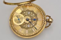 Lot 832 - A mid 19th Century 18ct. gold key wound open...