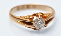 Lot 866 - A single stone diamond ring, the old cut...