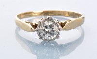 Lot 872 - A single stone diamond ring, the brilliant cut...