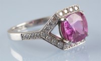 Lot 878 - Tiffany & Co: a pink sapphire and diamond...