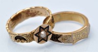 Lot 903 - Two 19th Century mourning rings, one with...