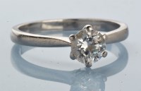 Lot 991 - A single stone diamond ring, the brilliant cut...