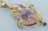 Lot 997 - An Edwardian Art Nouveau amethyst and seed...