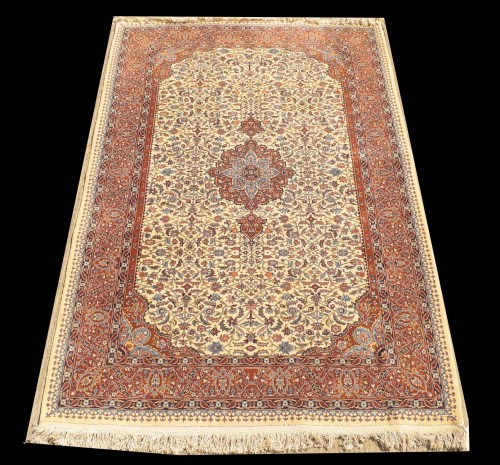 Lot 1026 - An Isfahan rug, the central rosette surrounded...