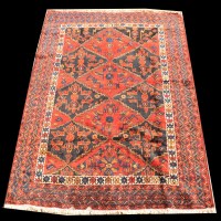Lot 1045 - A Kurdish rug, with diamond-shaped panels, 200...