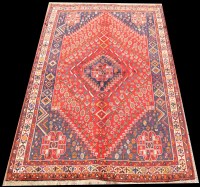 Lot 1087 - A Quashqi rug, the central diamond-shaped...