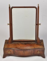 Lot 1126 - A George III mahogany toilet mirror, the plate...