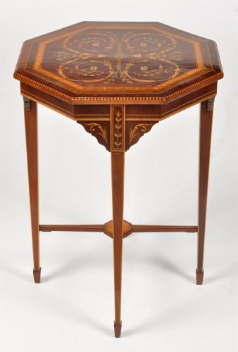 Lot 1144 - An Edwardian inlaid octagonal occasional table,...