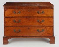 Lot 1146 - A George III mahogany chest of three long...