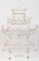 Lot 1163 - A 19th Century white painted wirework...
