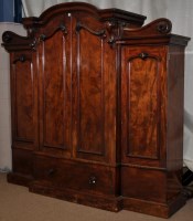 Lot 1176 - A Victorian mahogany four door wardrobe, the...