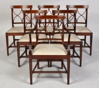 Lot 1181 - A set of six Regency mahogany dining chairs,...