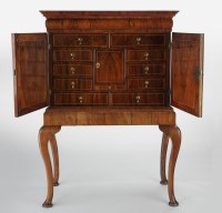 Lot 1185 - A 19th Century walnut cabinet on stand, the...