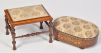Lot 1208 - A 19th Century inlaid rosewood footstool,...