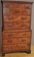 Lot 1217 - A George III mahogany chest-on-chest, the...