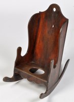 Lot 1231 - An early 18th Century child's oak rocking...